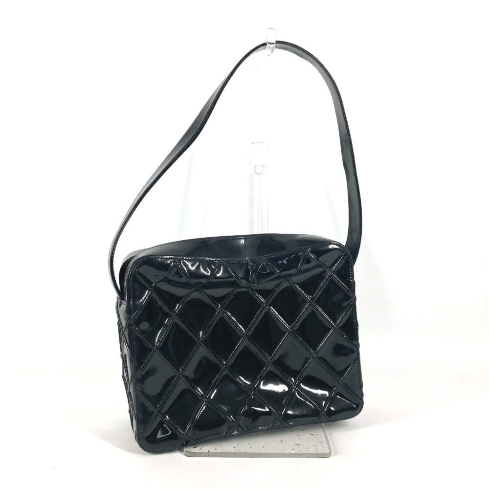CHANEL Vintage Black Leather Shoulder Bag